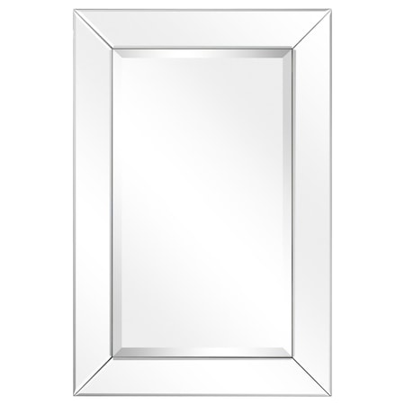 Sekkusu Furniture 20 x 30 in. Solid Wood Frame Covered Wall Mirror , Beveled Clear Mirror Panels, 1 in. Beveled Edge SE2573415
